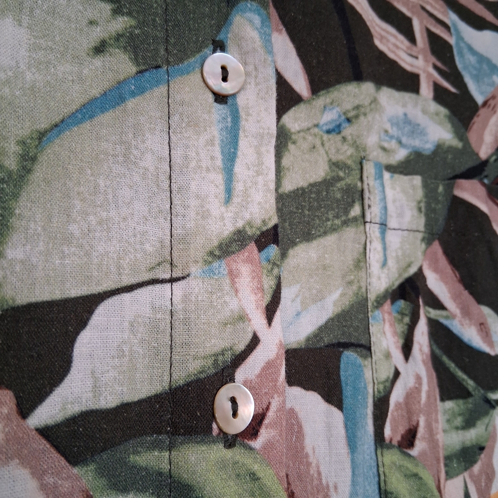 C by One Tropical Floral Linen Blend Button Up Shirt Size 2X - Picture 6 of 12